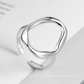 Right Grand Brass Minimalist Geometric Double line open size Ring